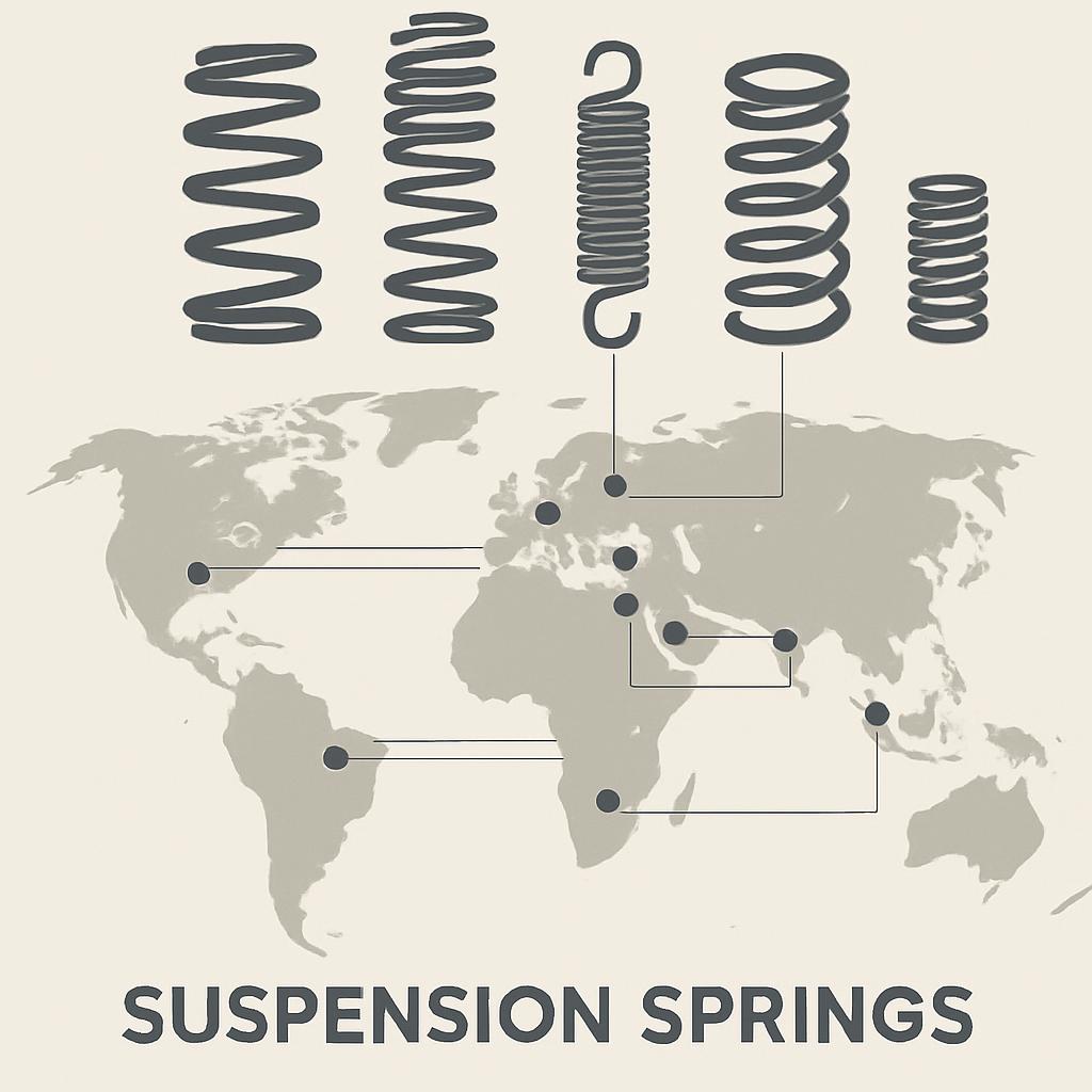 Springs are shown over a world map. Various styles of springs are shown.